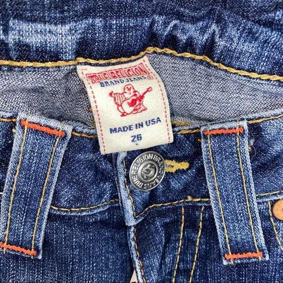 Vintage y2K True Religion Billy Straight Jeans Medium Wash 26 - Picture 2 of 7